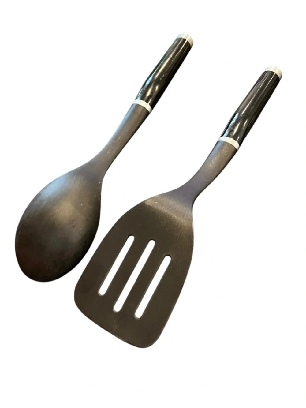 Kitchenaid serving utensils lot black nylon heavy duty slotted spatula  spoon